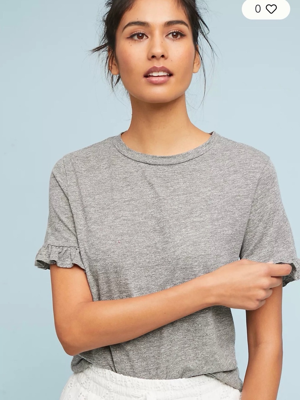 SUNDRY ANTHROPOLOGIE True Love Ruffled Top
